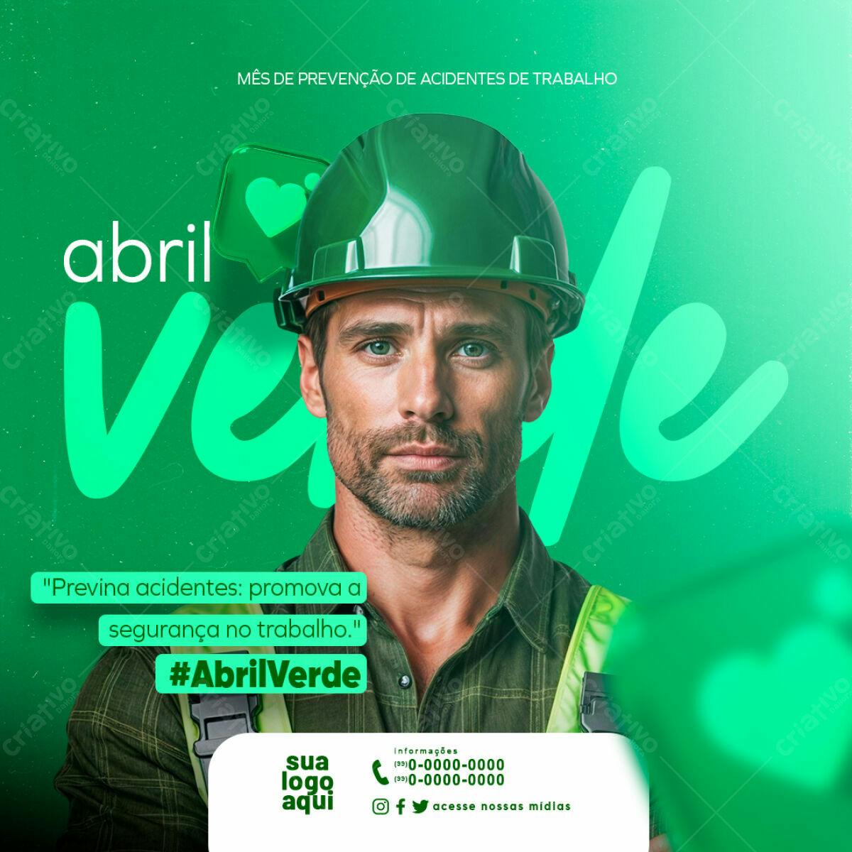 Post para Abril Verde PSD Editável