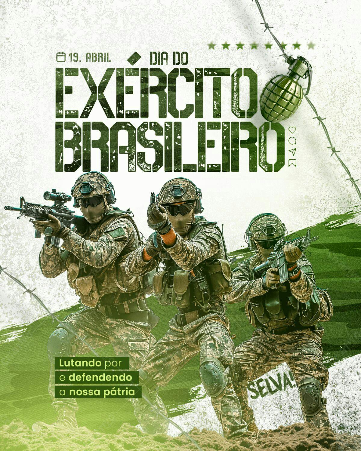 Flyer Dia do Exército Brasileiro PSD Editável
