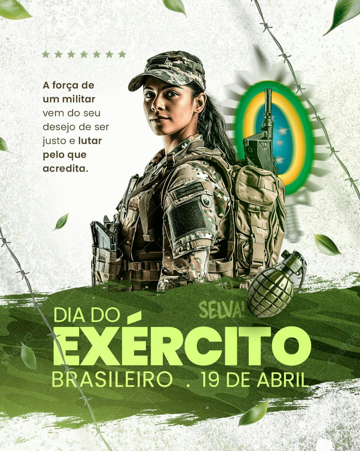 Flyer Dia do Exército Brasileiro PSD Editável