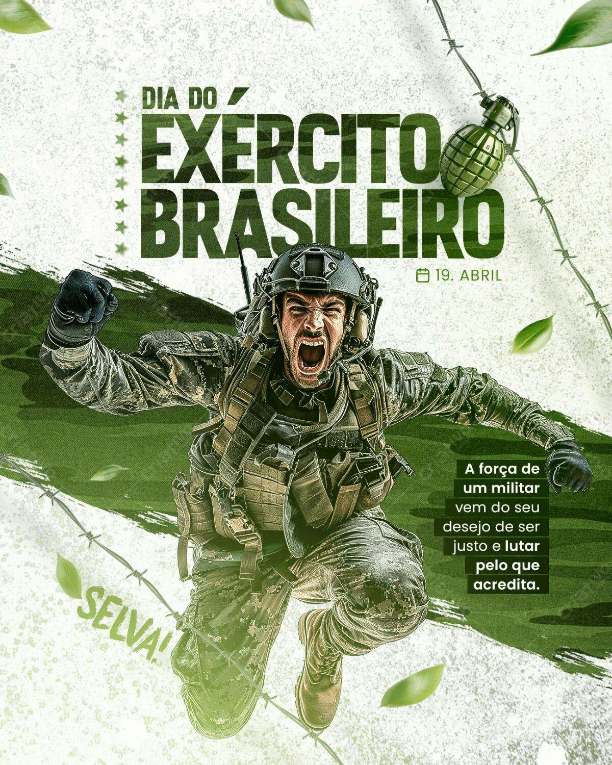 Flyer Dia do Exército Brasileiro PSD Editável