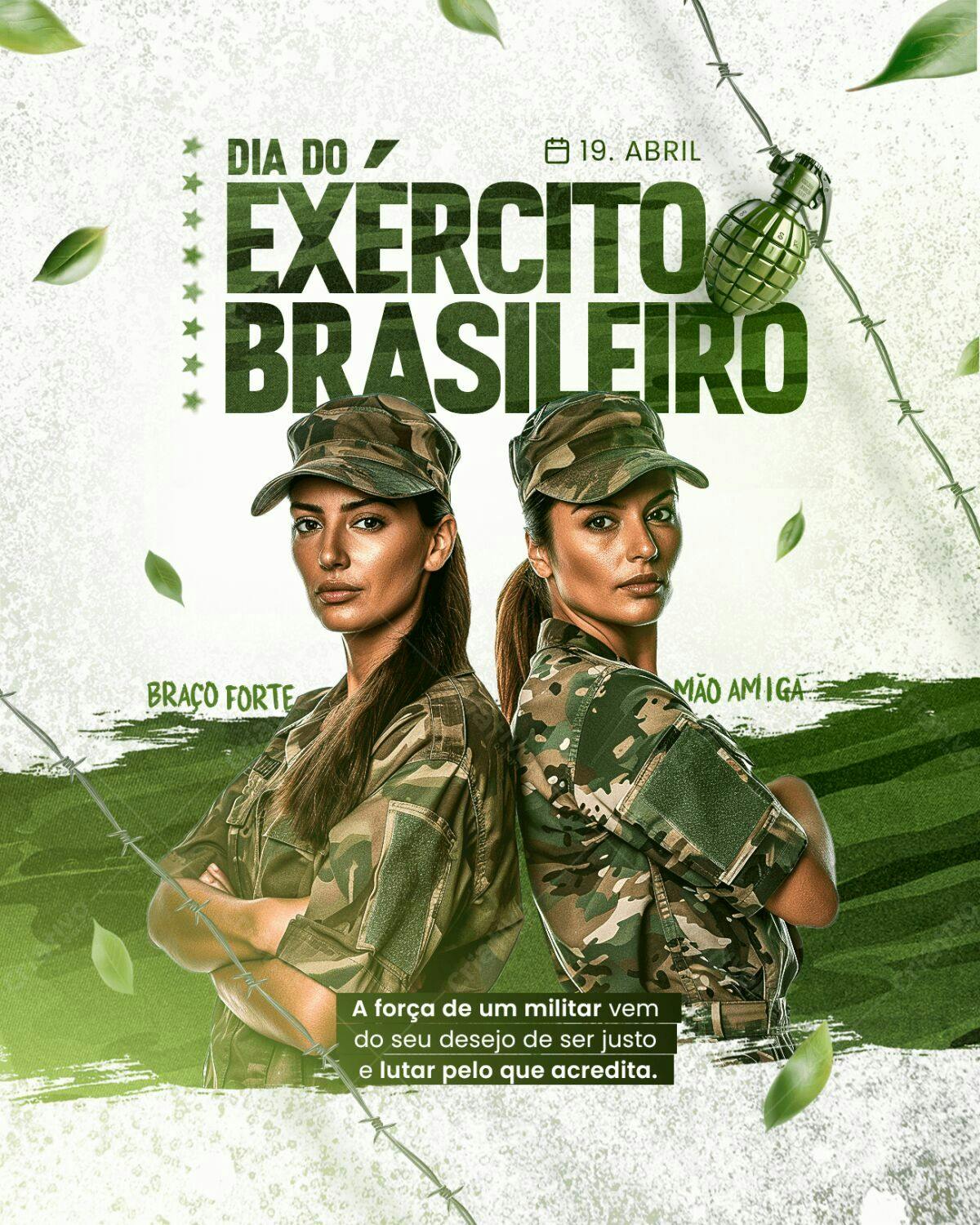 Flyer Dia do Exército Brasileiro PSD Editável