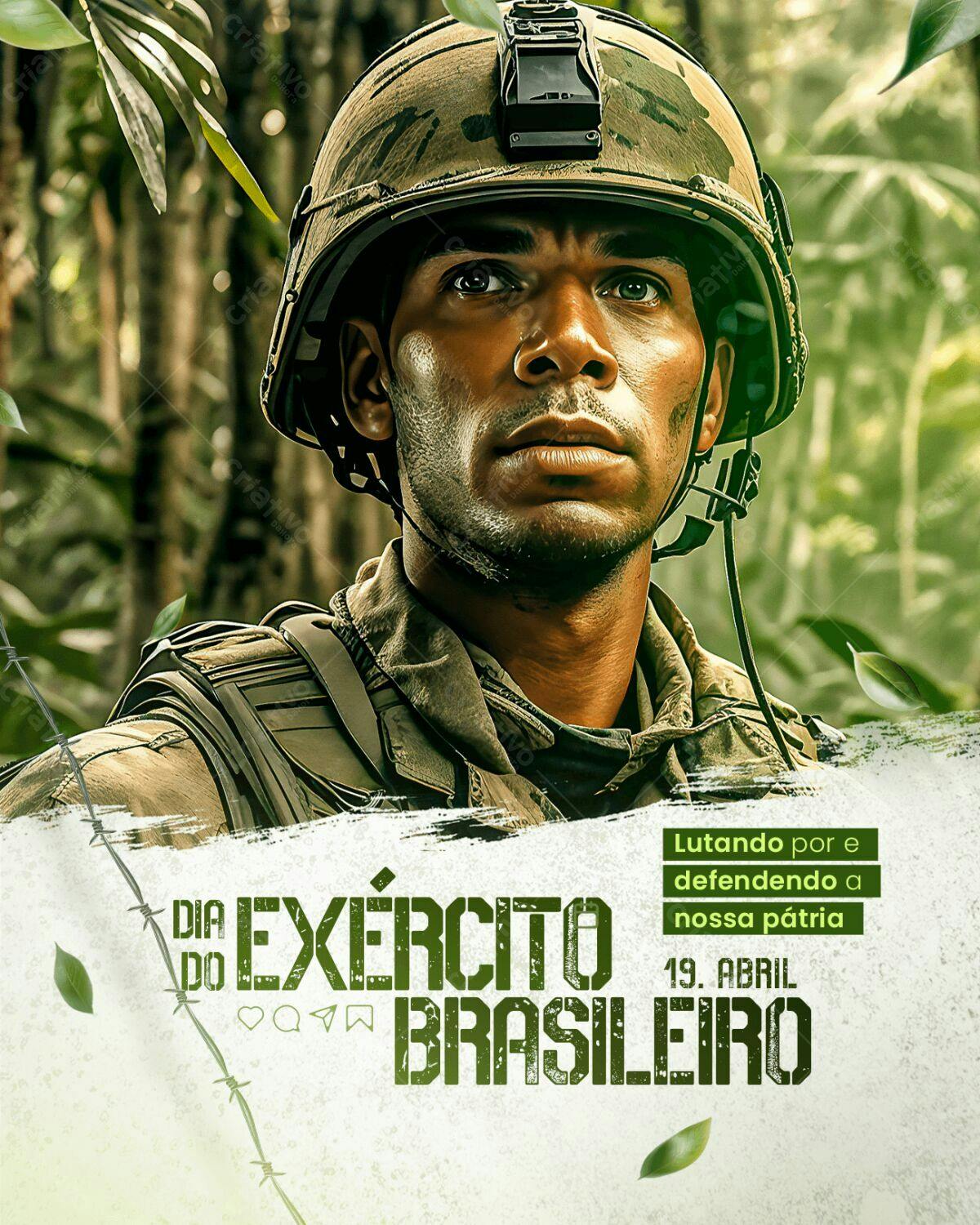 Flyer Dia do Exército Brasileiro PSD Editável