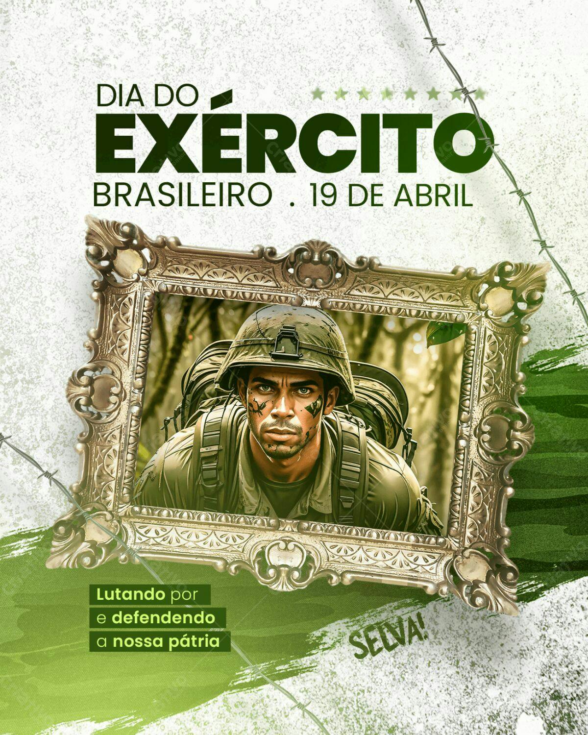 Flyer Dia do Exército Brasileiro PSD Editável