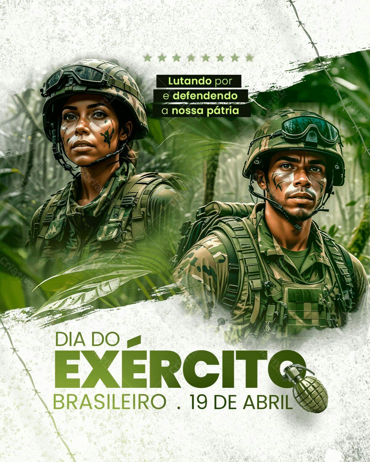 Flyer Dia do Exército Brasileiro PSD Editável