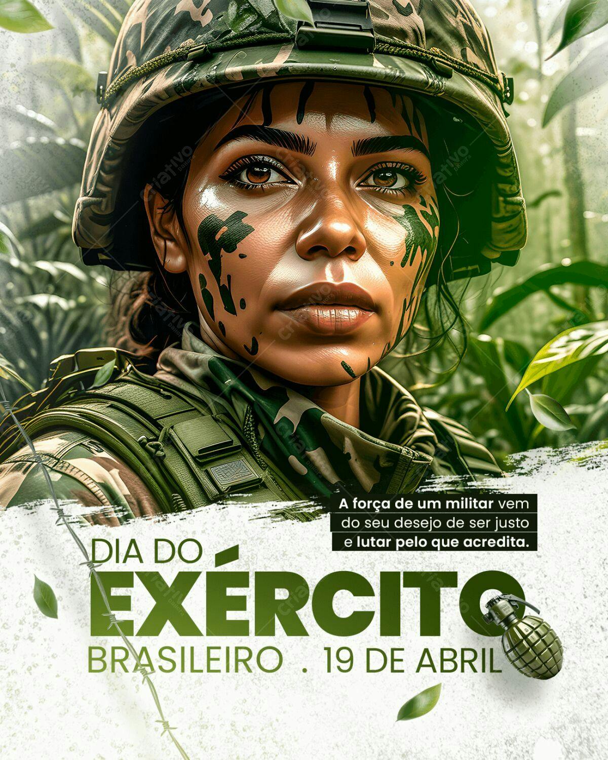 Flyer Dia do Exército Brasileiro PSD Editável