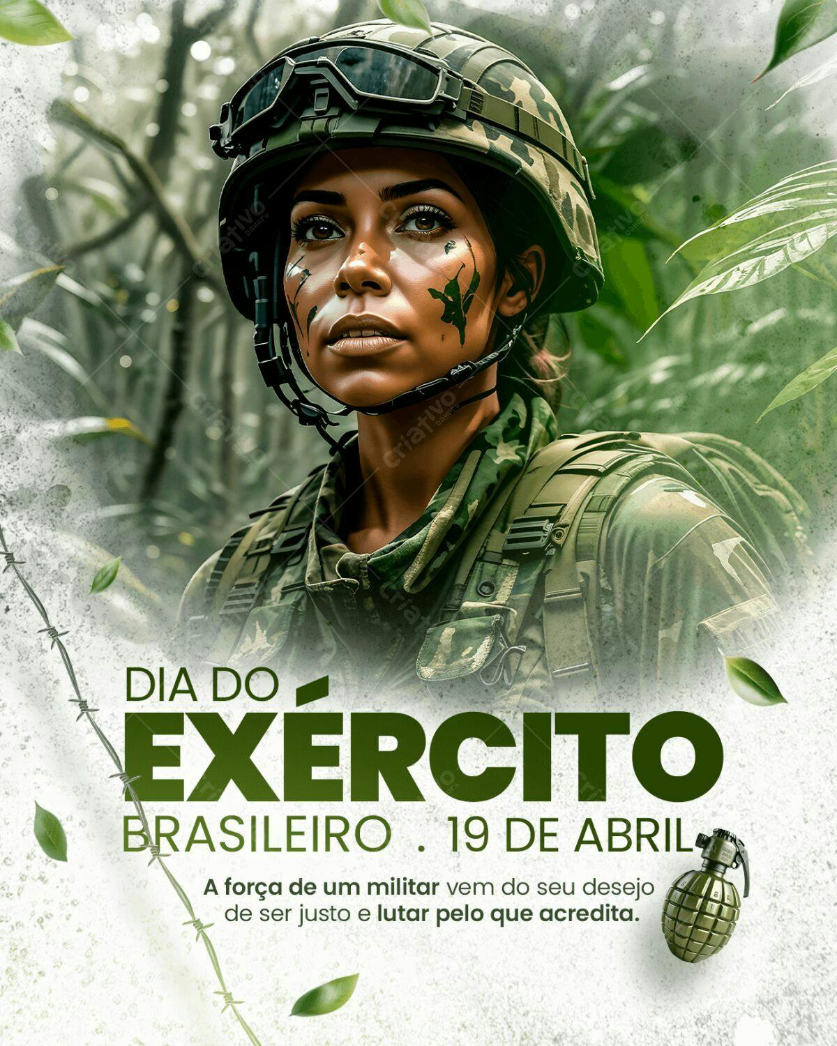 Flyer Dia do Exército Brasileiro PSD Editável