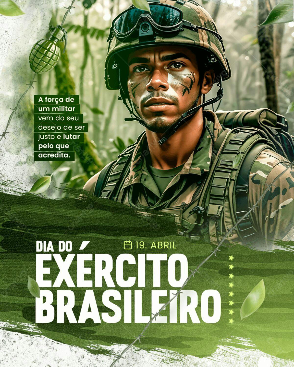 Flyer Dia do Exército Brasileiro PSD Editável