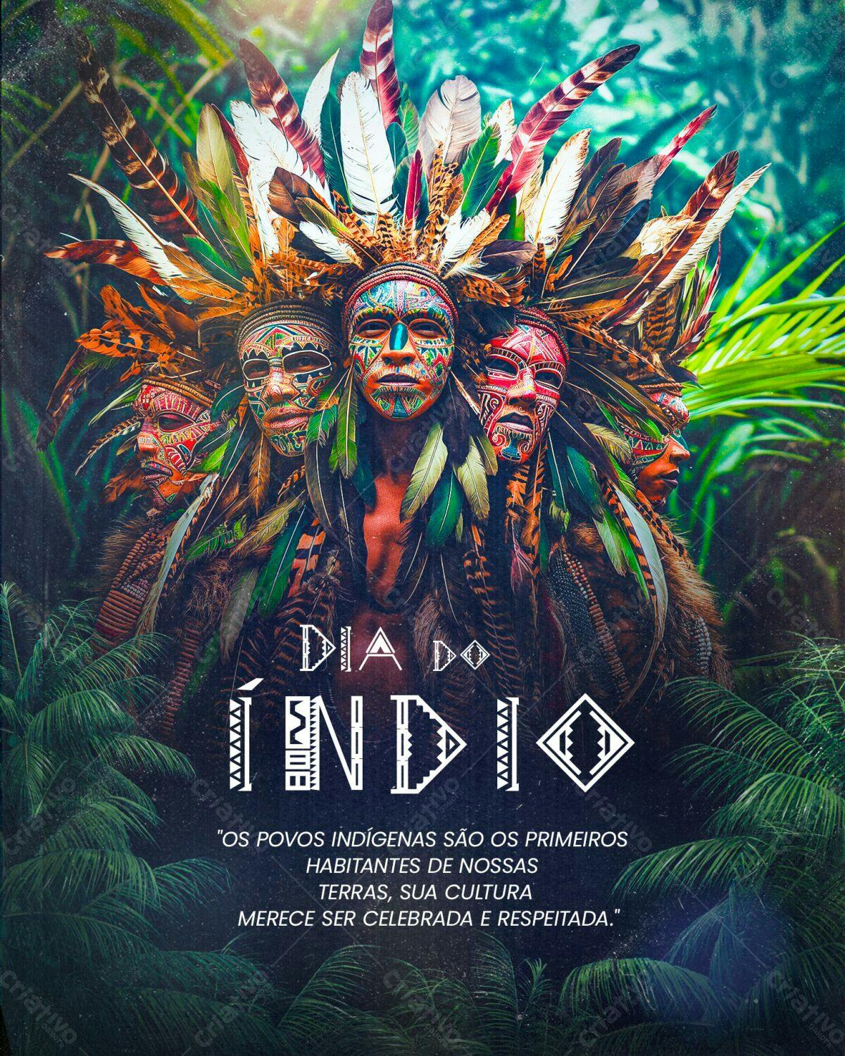 Flyer Dia do Índio PSD Editável