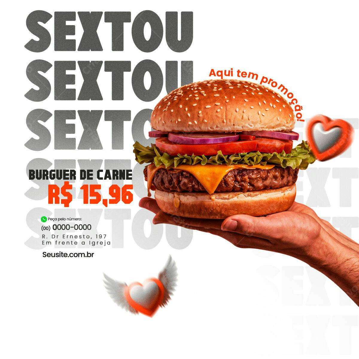 Flyer de Promoção Sexta-feira Burger PSD Editável