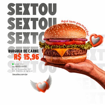 Burguer De Carne Preço Psd Para Hamburgueria Editável