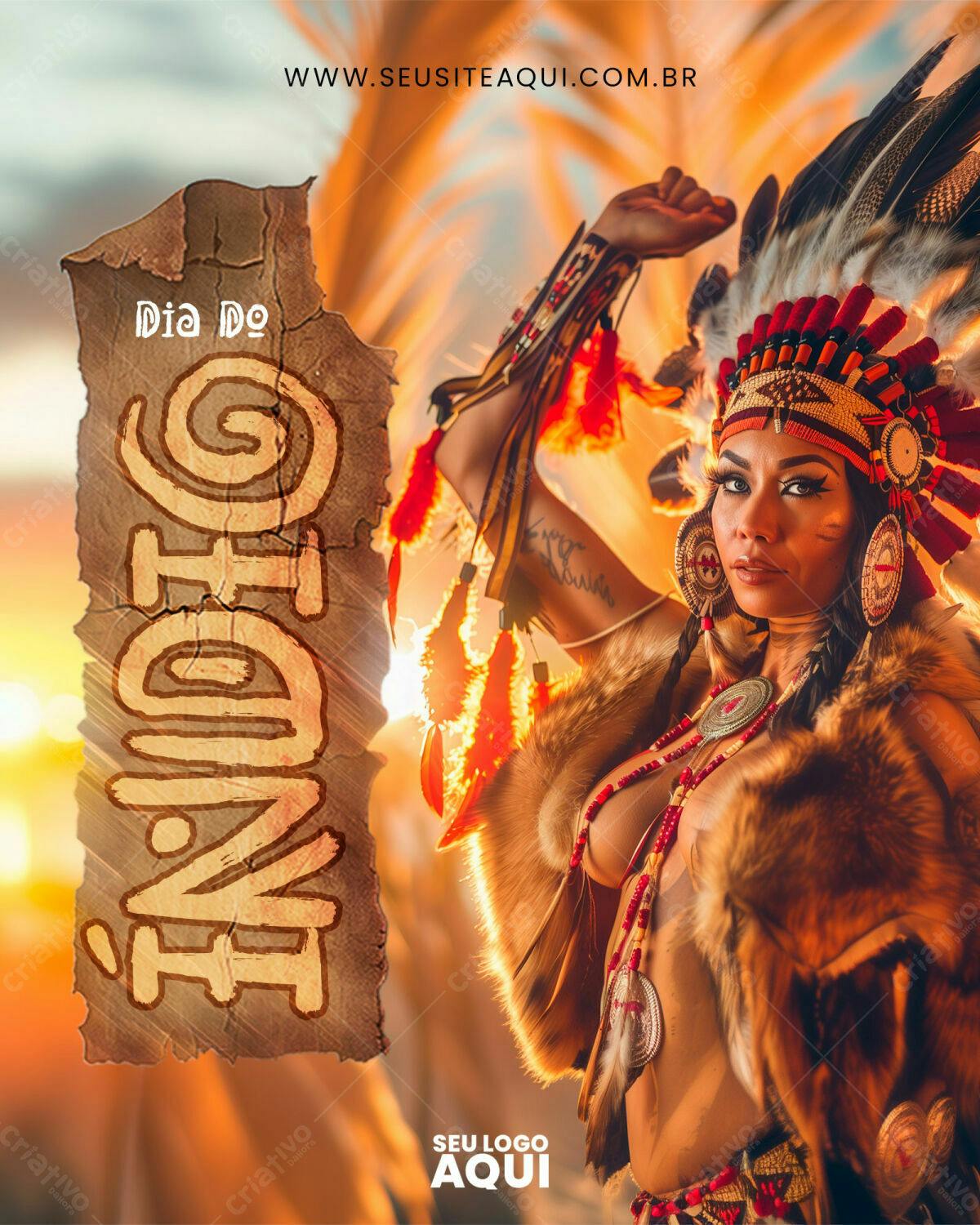 Flyer Dia do Índio PSD Editável