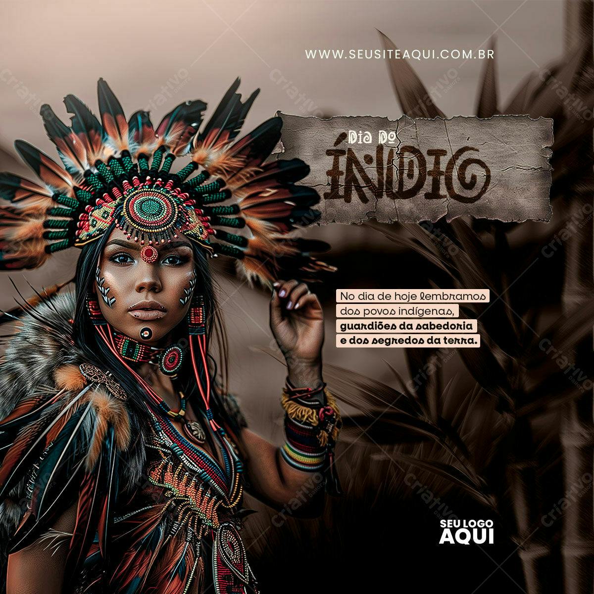 Flyer Dia do Índio PSD Editável