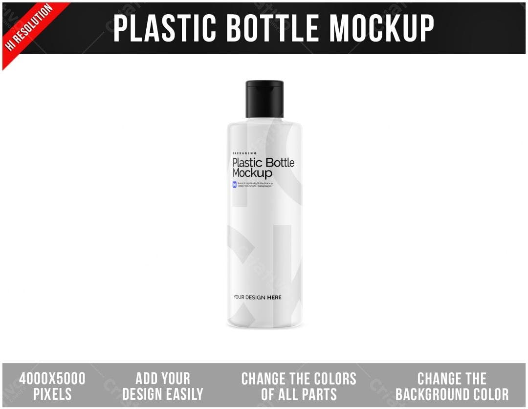 Mockup de Garrafa Plástica PSD Editável