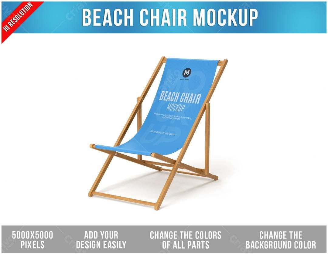 Mockup Cadeira de Praia PSD Editável