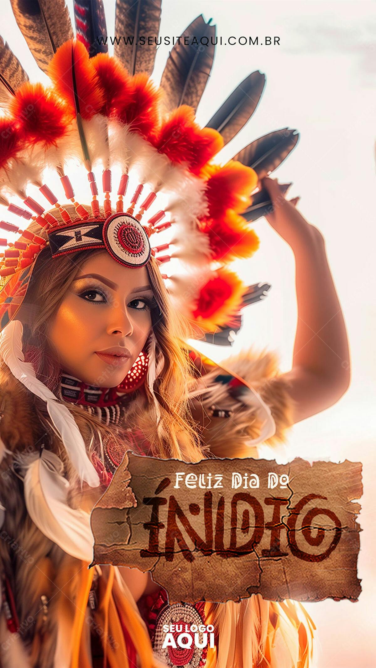 Flyer Dia do Índio PSD Editável