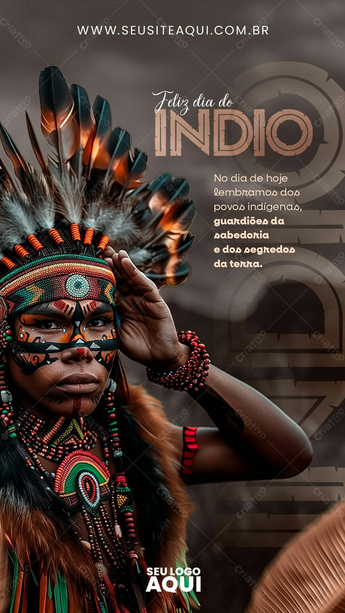 Flyer Dia do Índio PSD Editável