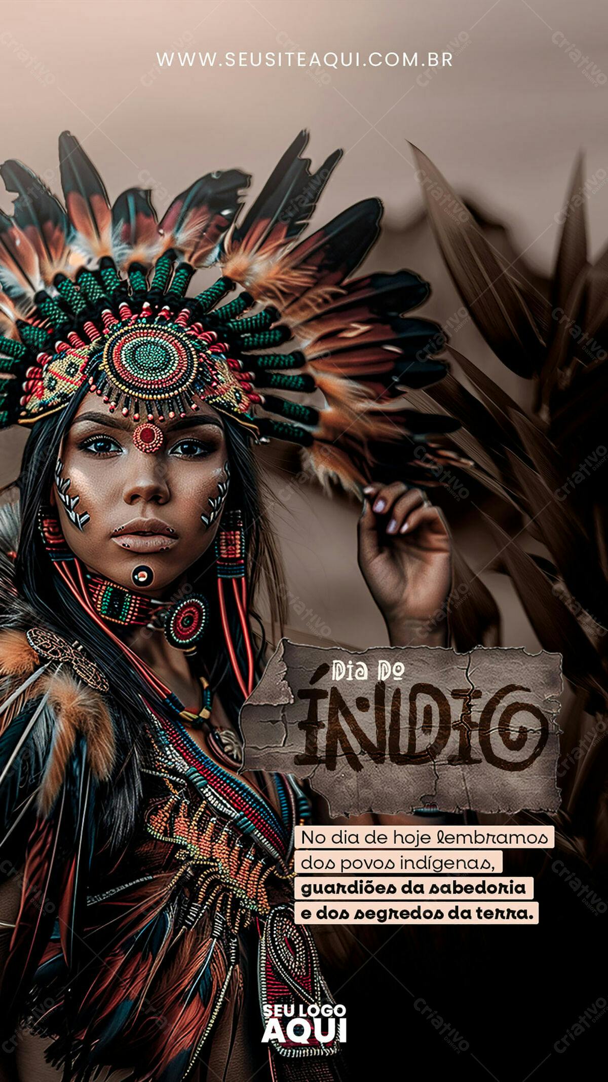 Flyer Dia do Índio PSD Editável
