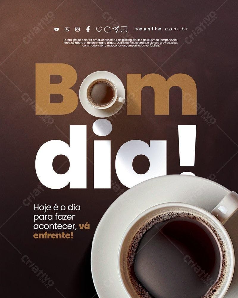 Flyer Motivacional Bom Dia PSD Editável