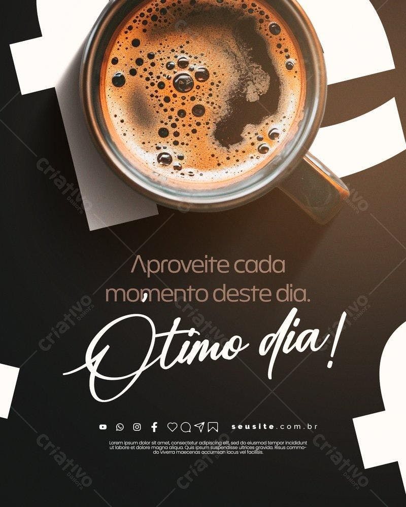 Post para Redes Sociais com Café PSD Editável
