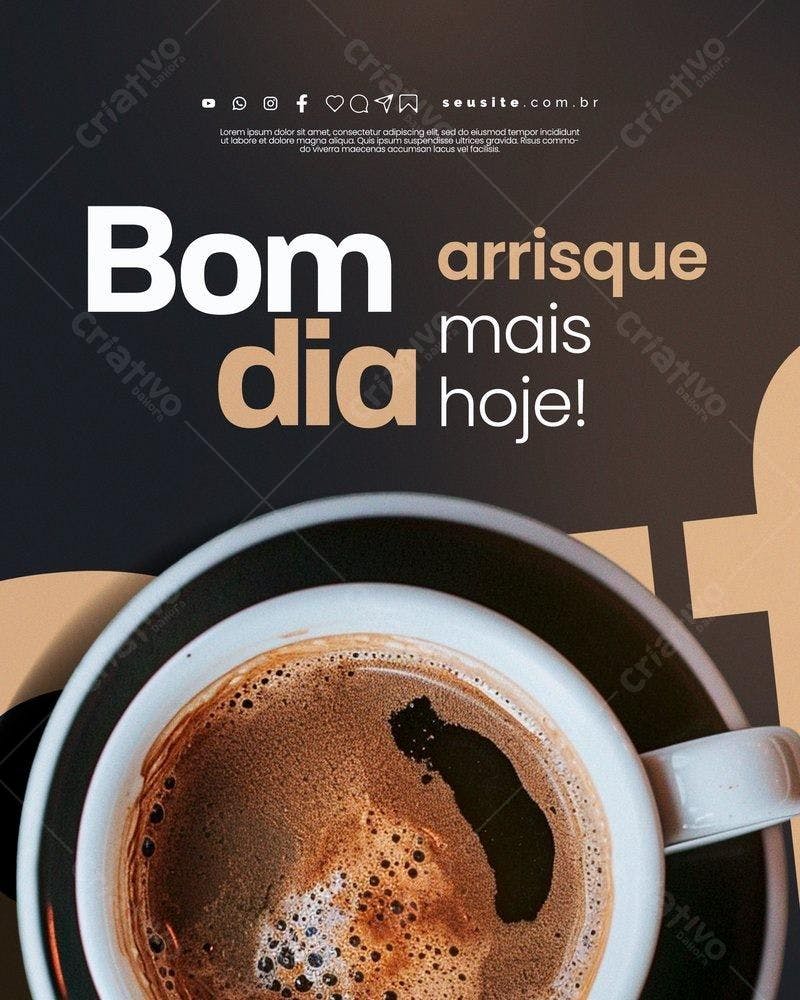 Flyer Motivacional Bom Dia PSD Editável