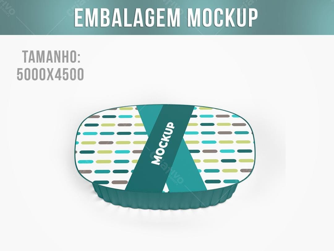 Mockup de Embalagem Oval para Alimentos com Design Moderno