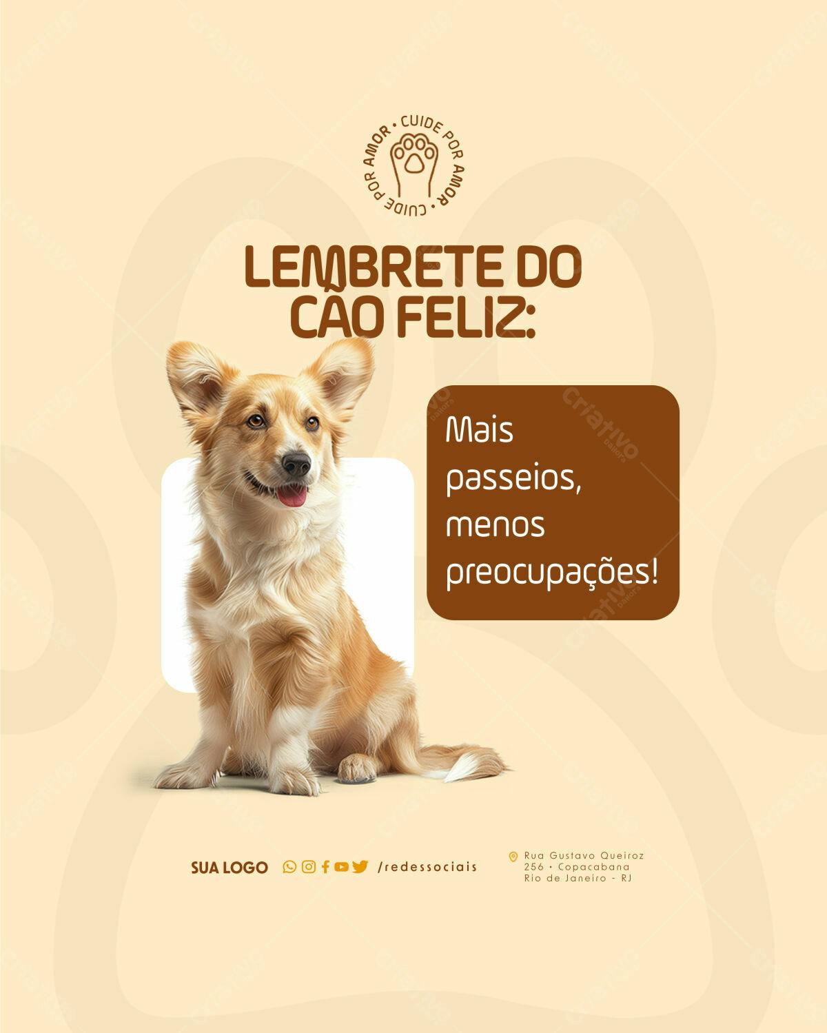 Post para Adoção de Cães PSD Editável