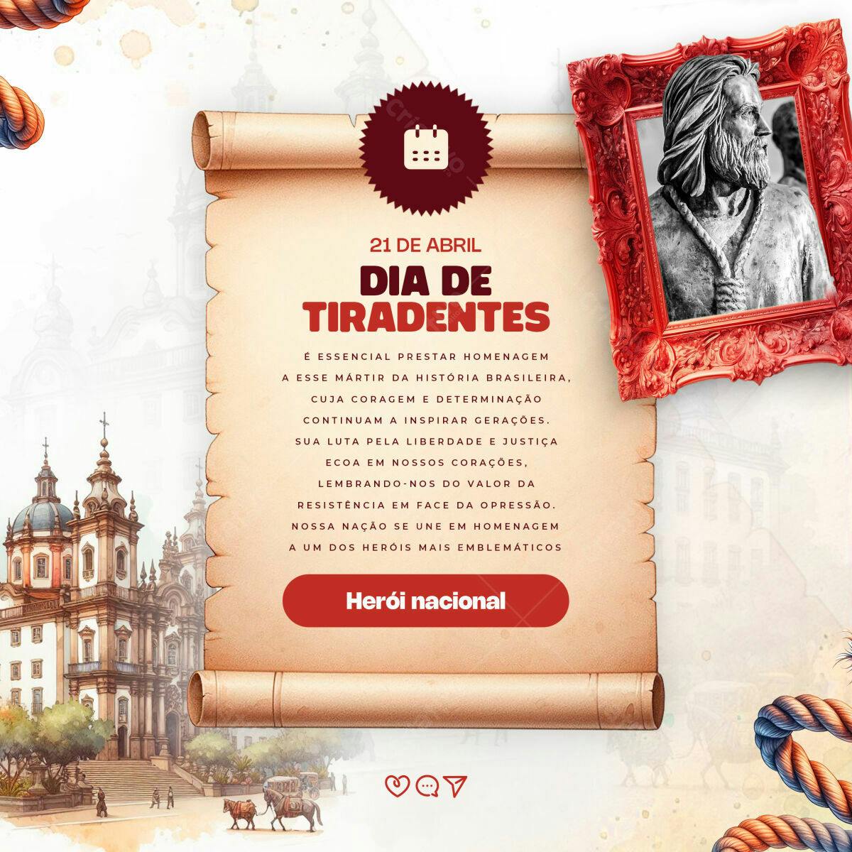 Flyer Dia de Tiradentes PSD Editável