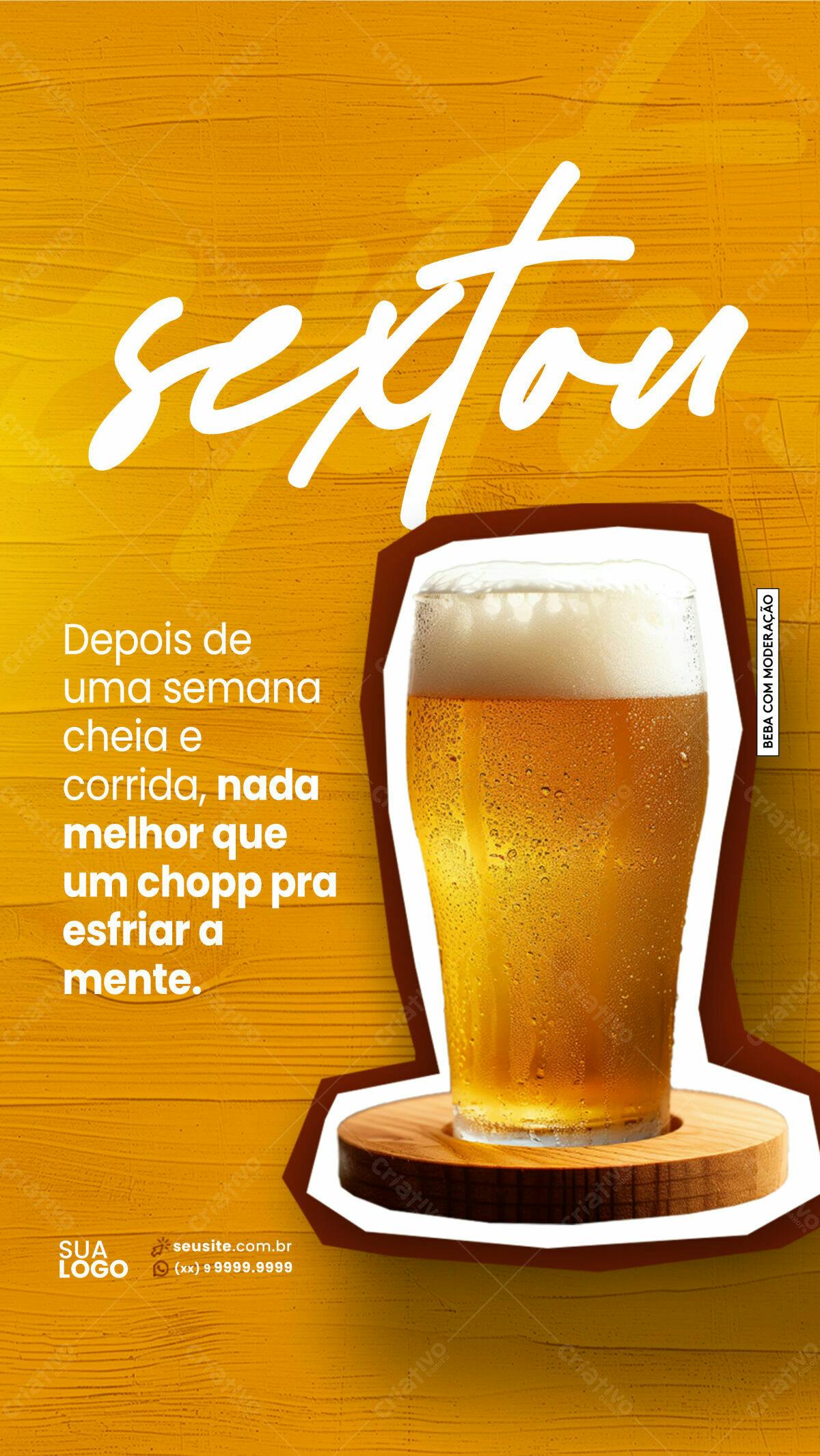 Flyer Sexta-Feira com Chopp PSD Editável