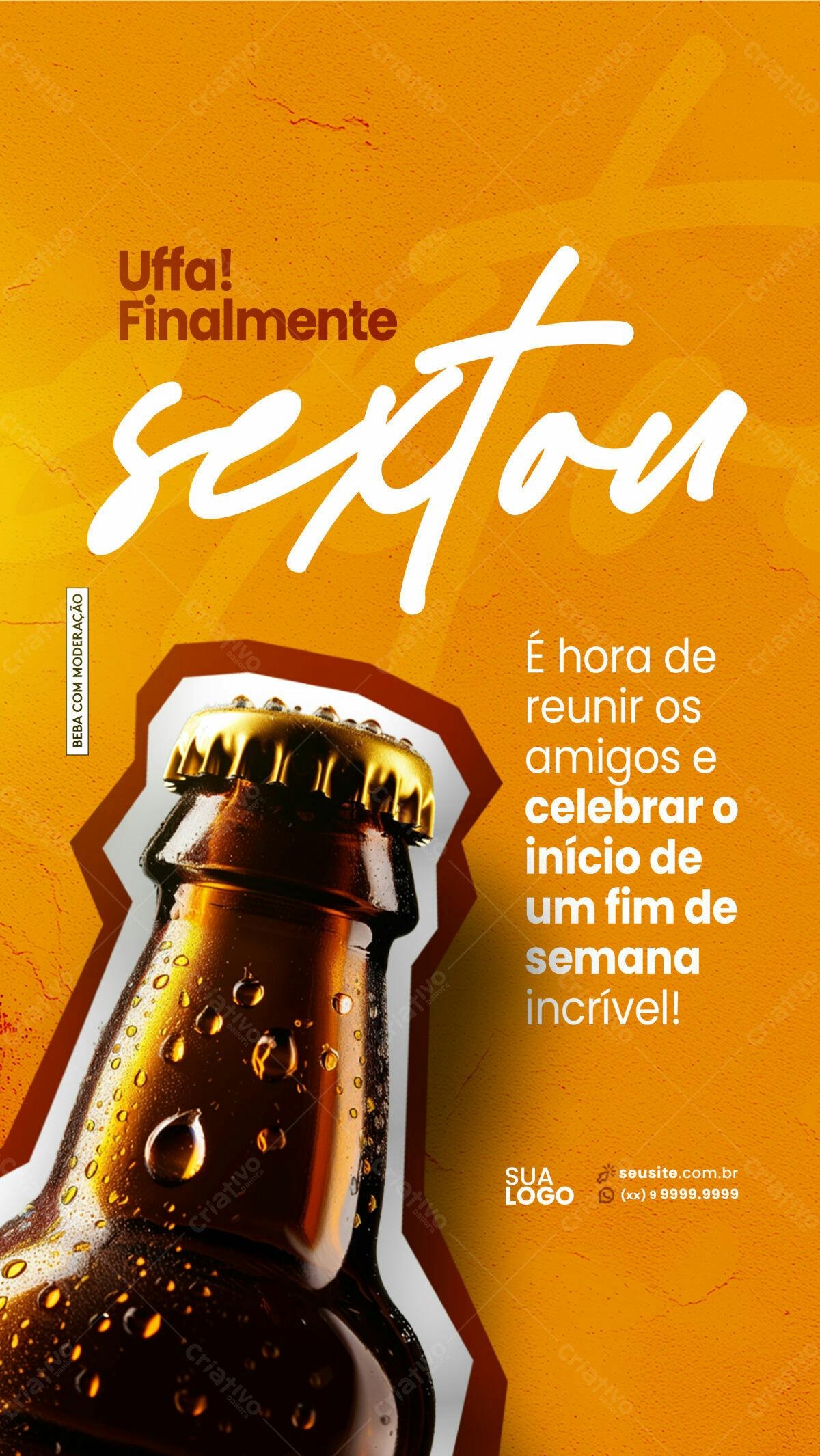 Flyer Sexta-Feira com Cerveja PSD Editável