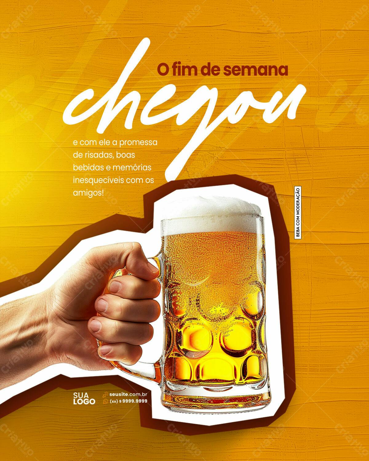 Flyer Fim de Semana Cerveja PSD Editável