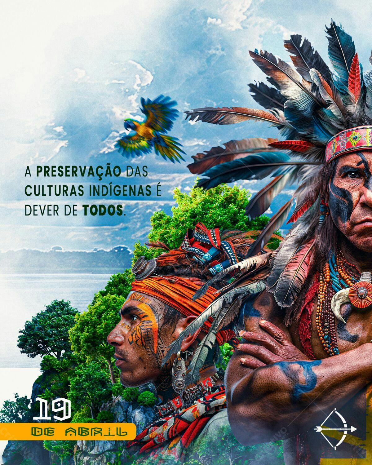 Flyer Dia do Índio PSD Editável