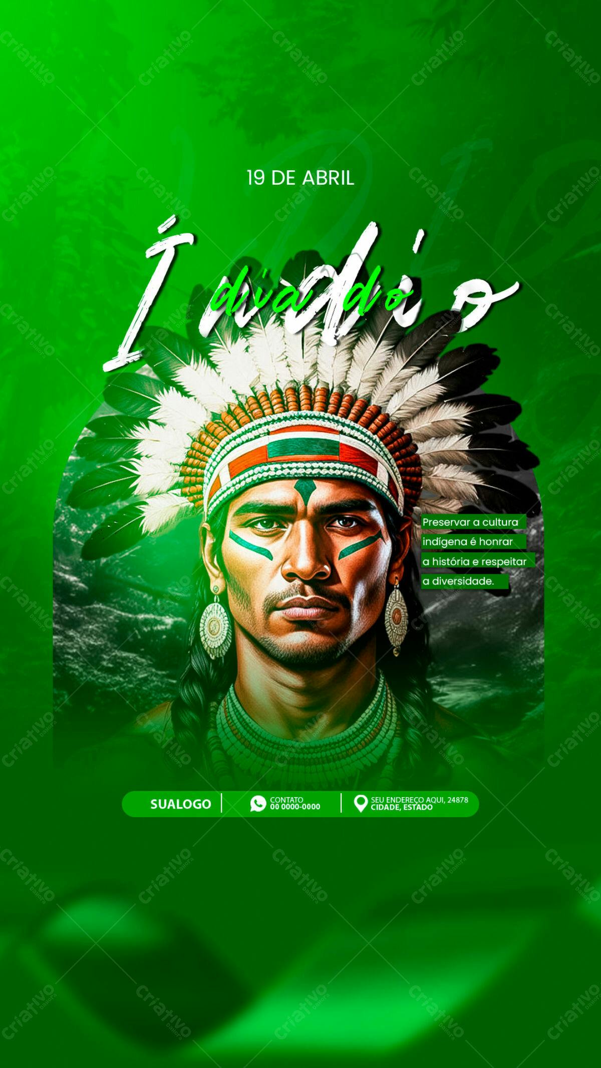 Flyer Dia do Índio PSD Editável