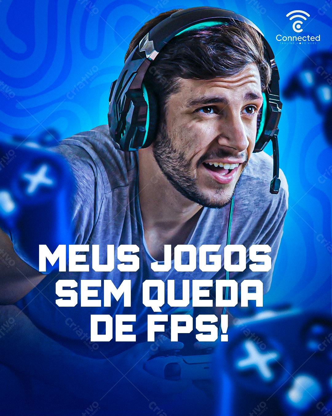 Flyer Gamer "Meus Jogos Sem Queda de FPS" PSD Editável