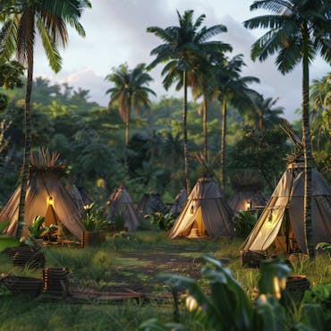 Background aldeia indígena brasileira no amazonas tribo