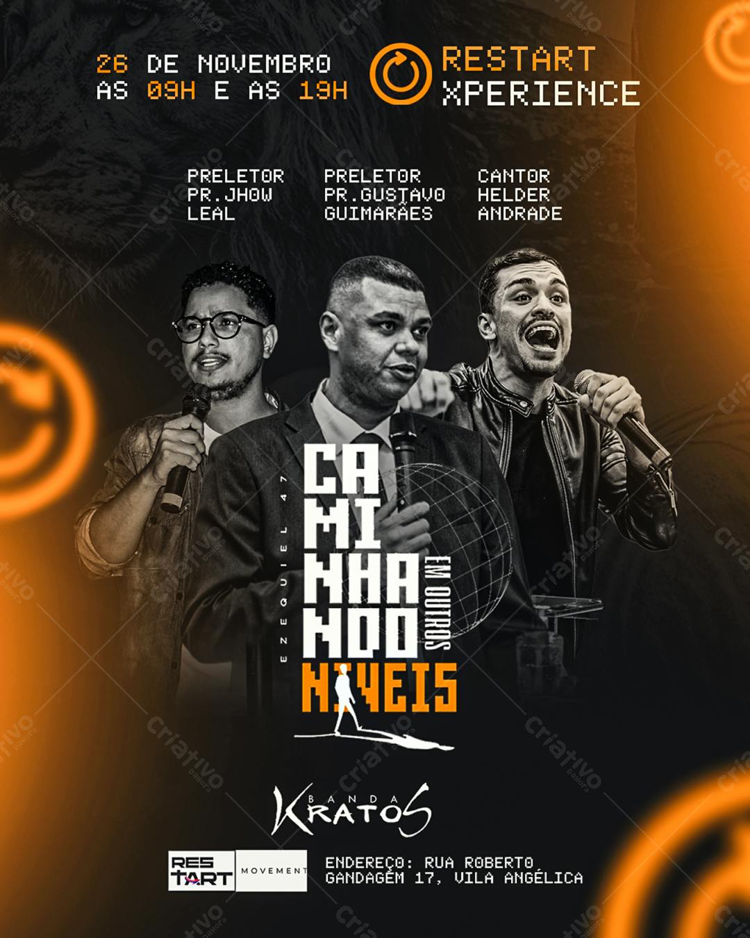 Flyer Evento Cristão Restart Xperience PSD Editável