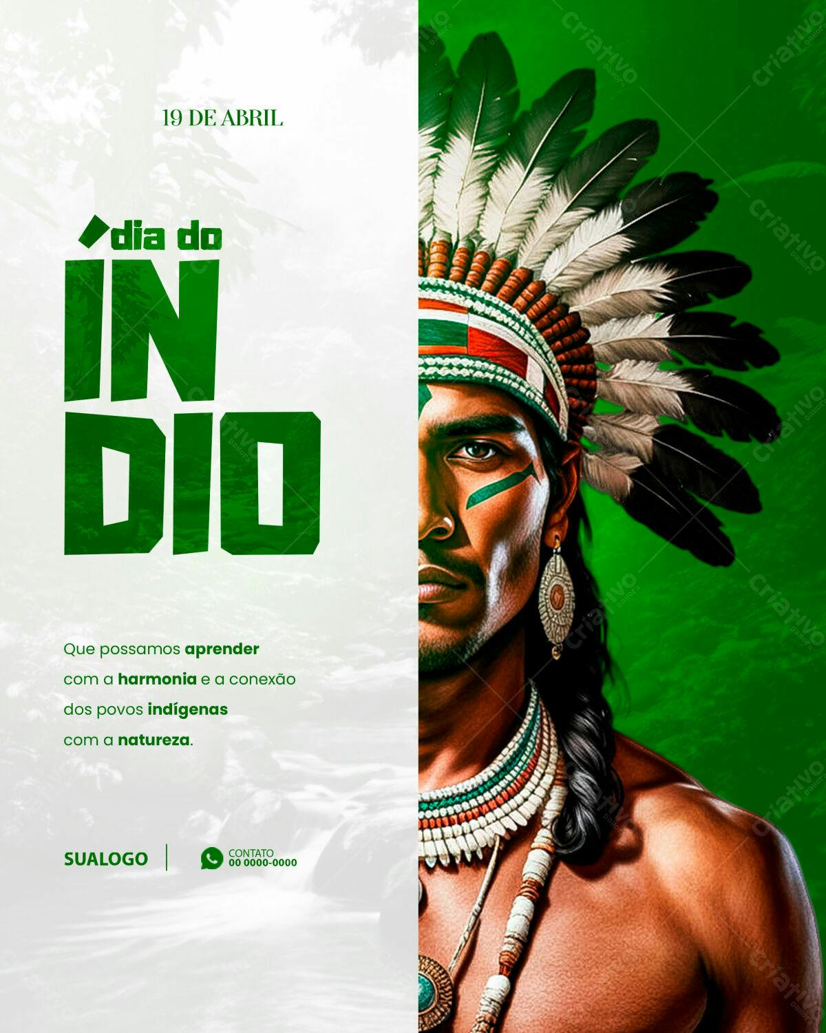 Flyer Dia do Índio PSD Editável