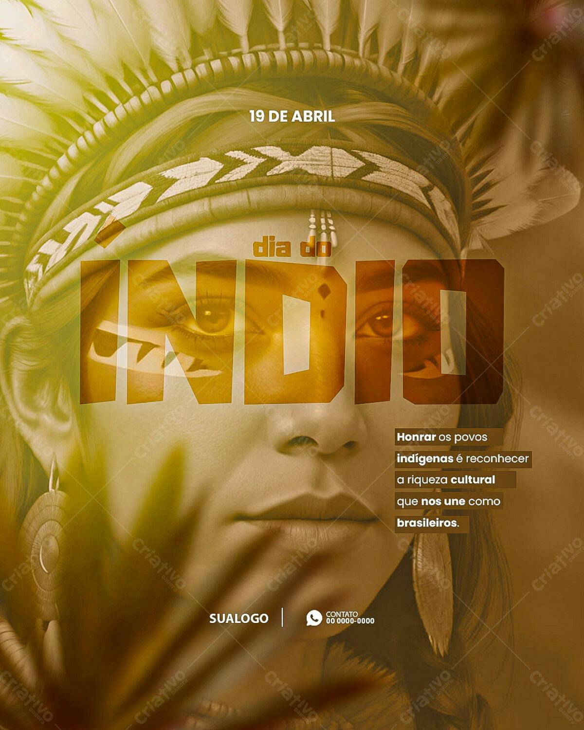 Flyer Dia do Índio PSD Editável