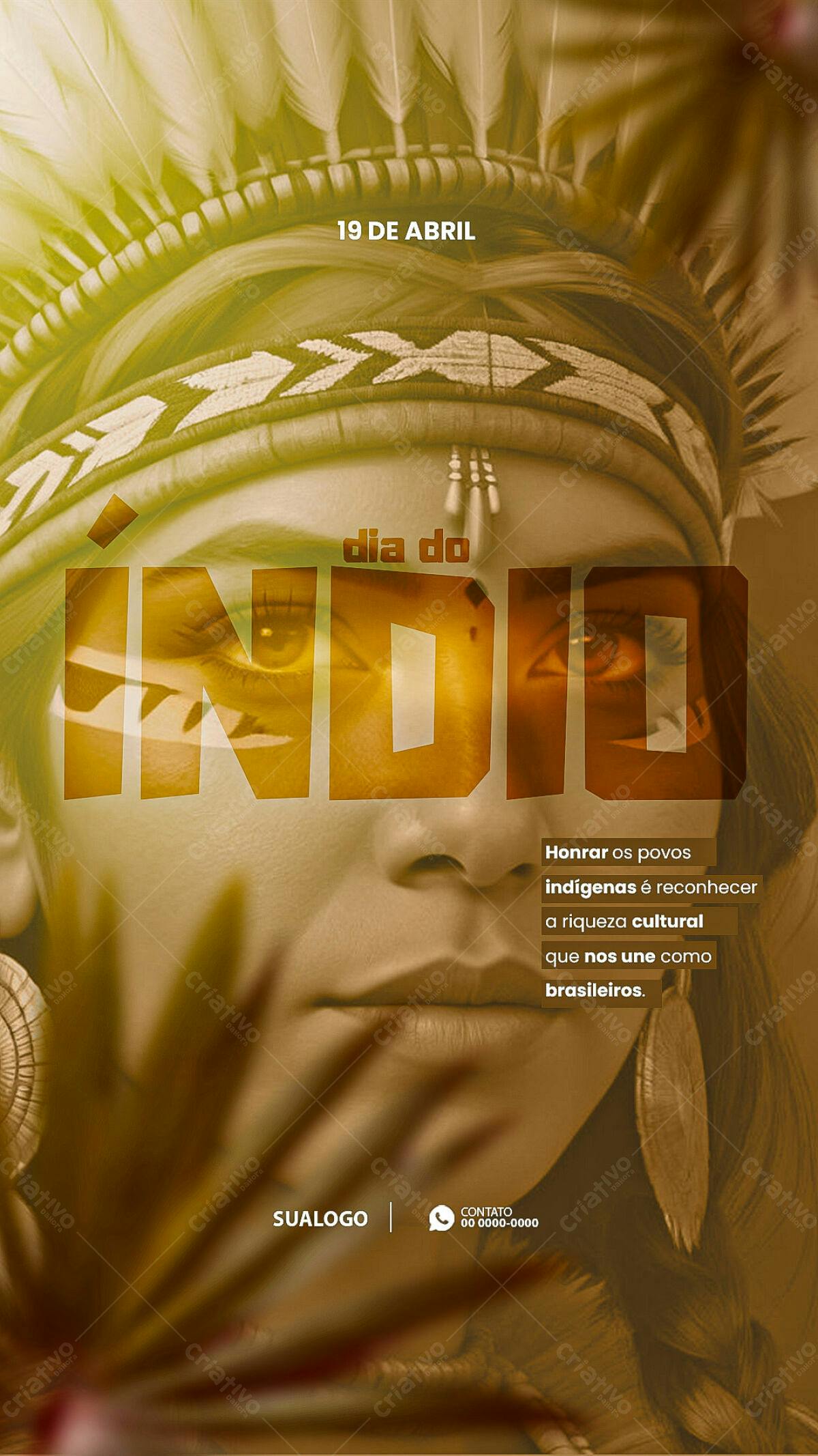 Flyer Dia do Índio PSD Editável