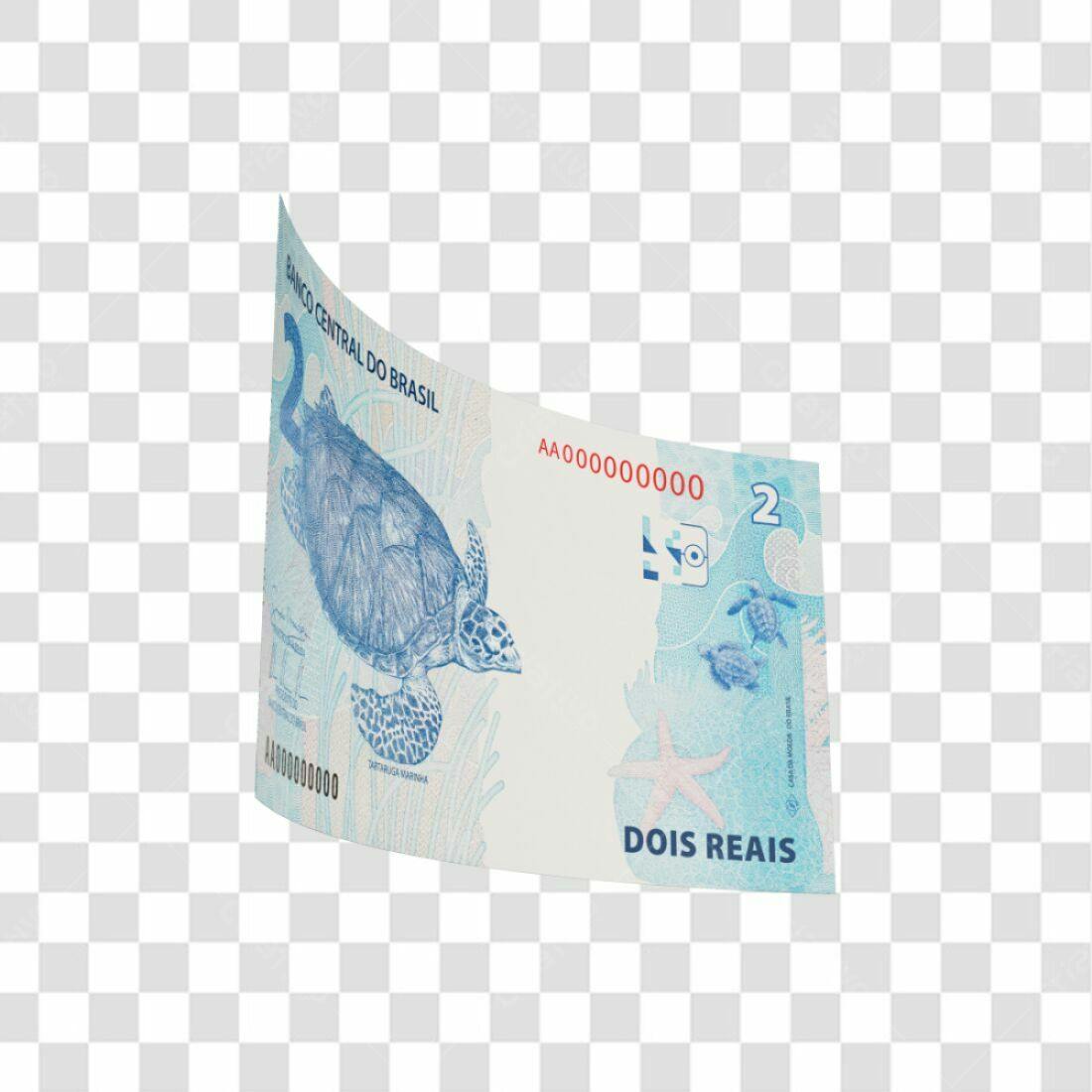 Imagem Nota de 2 Reais PNG com fundo transparente