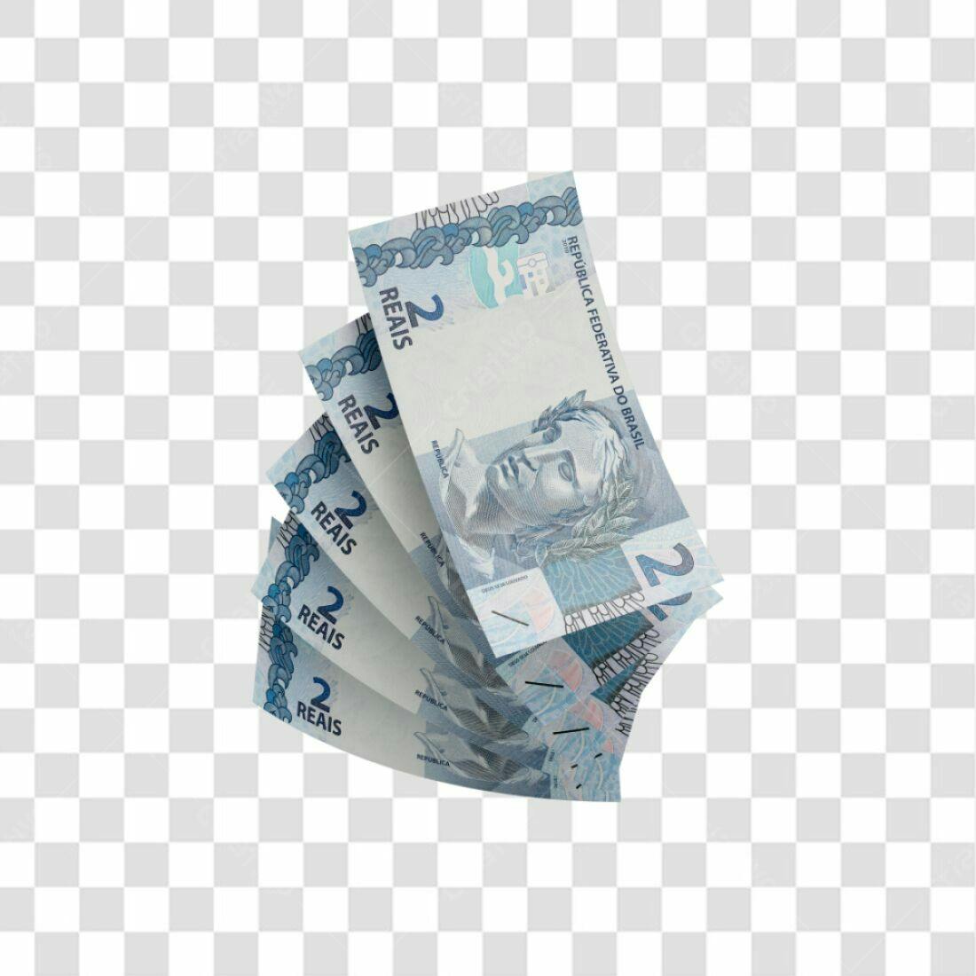 Icone de notas de 2 Reais PNG com fundo transparente