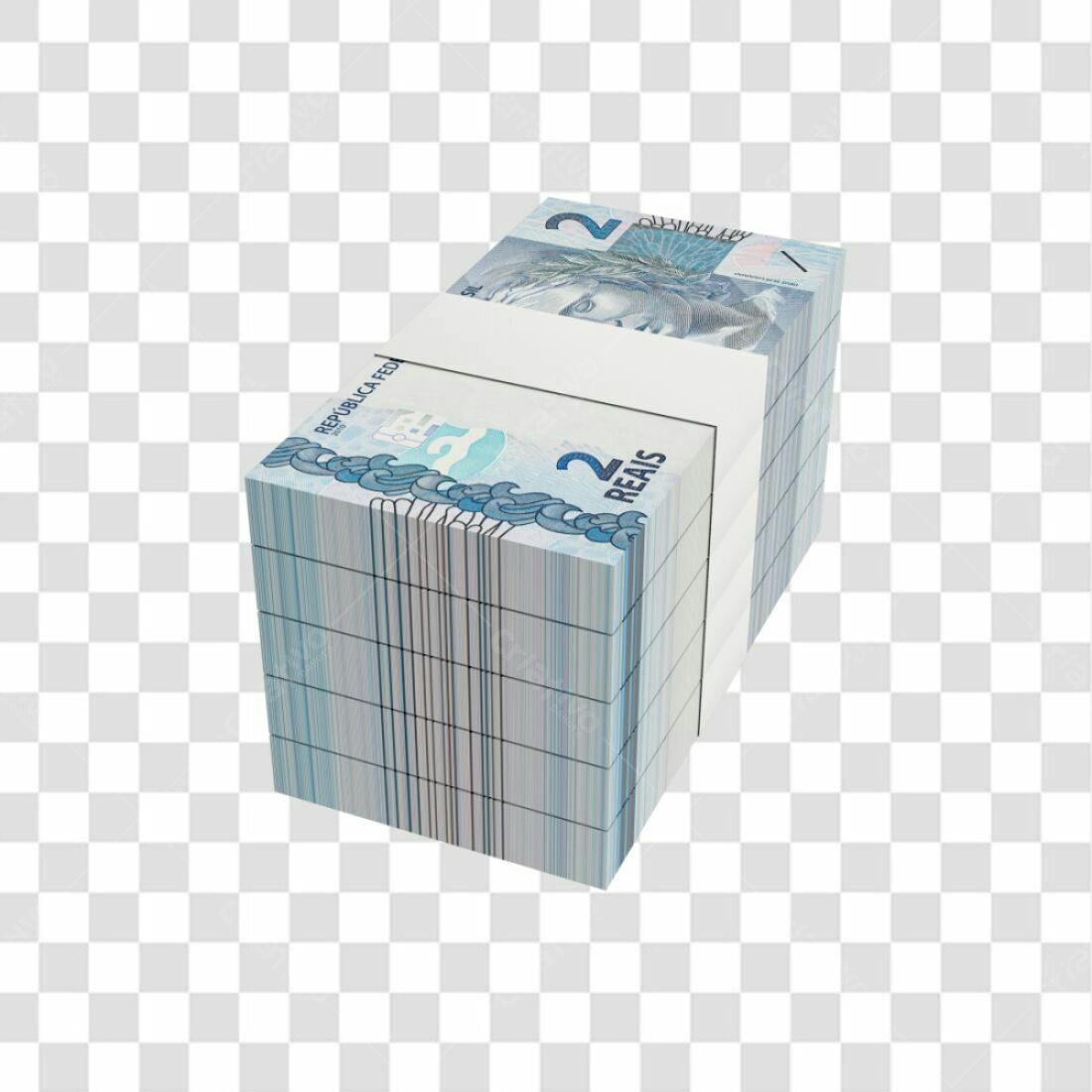 Icone pilha de dinheiro 2 Reais PNG com fundo transparente