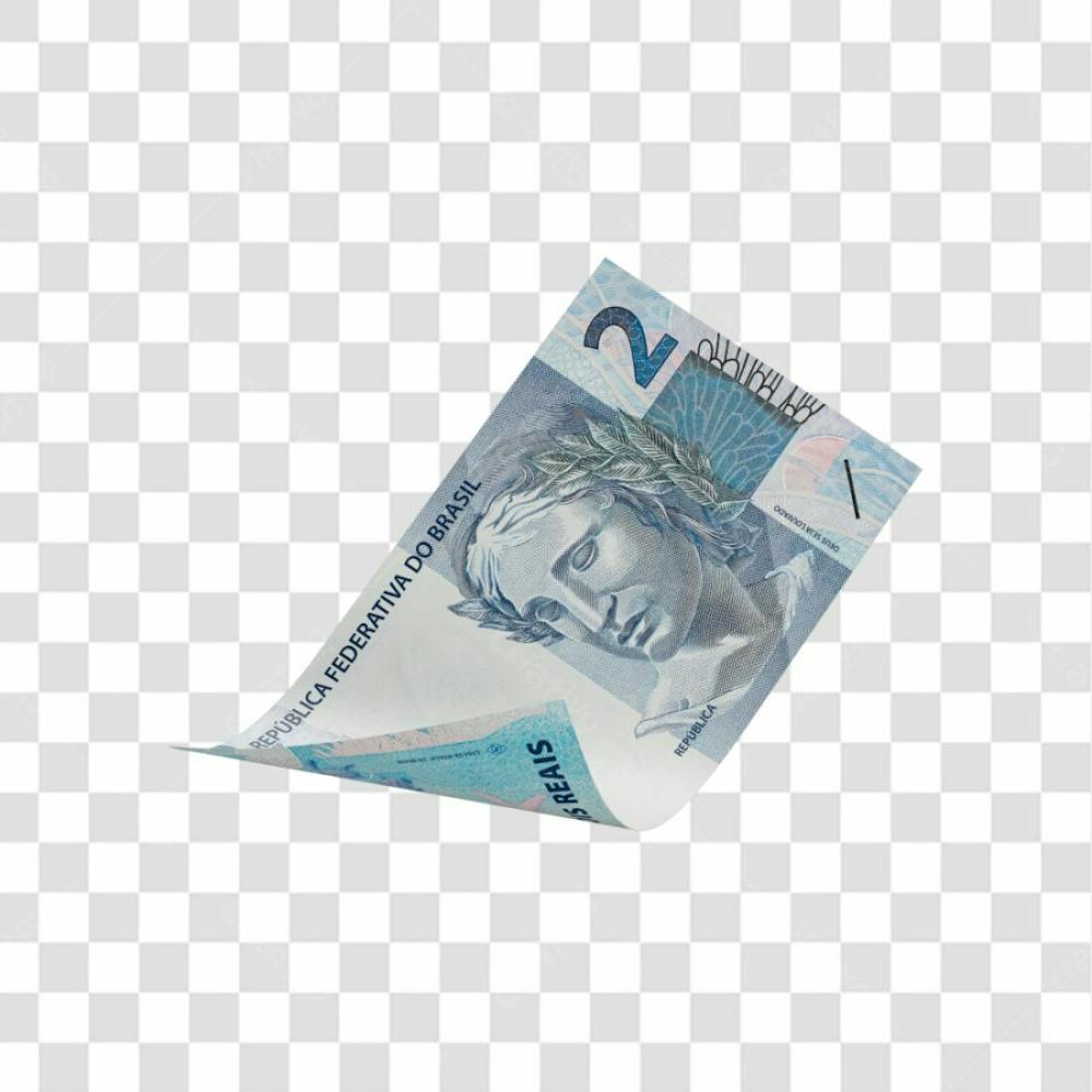Asset 3D   Dinheito Nota Cédula 2 Reais Real Brasileiro Finança Com Fundo Transparente (21)