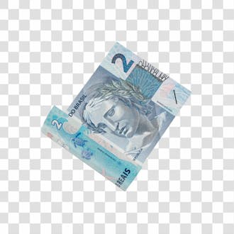 Asset 3d dinheito nota cédula 2 reais real brasileiro finança com fundo transparente