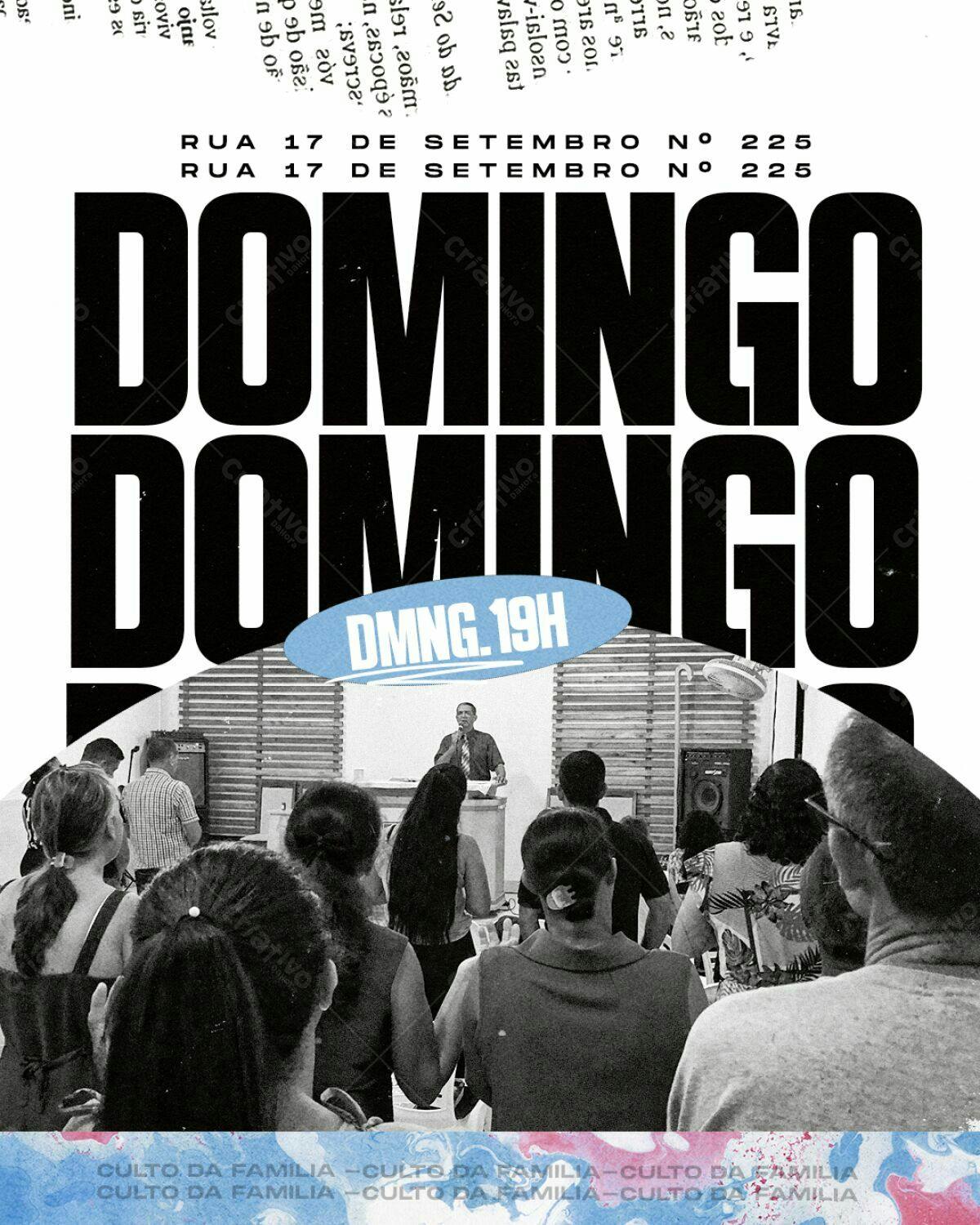 Flyer para Culto da Família Dominical PSD Editável