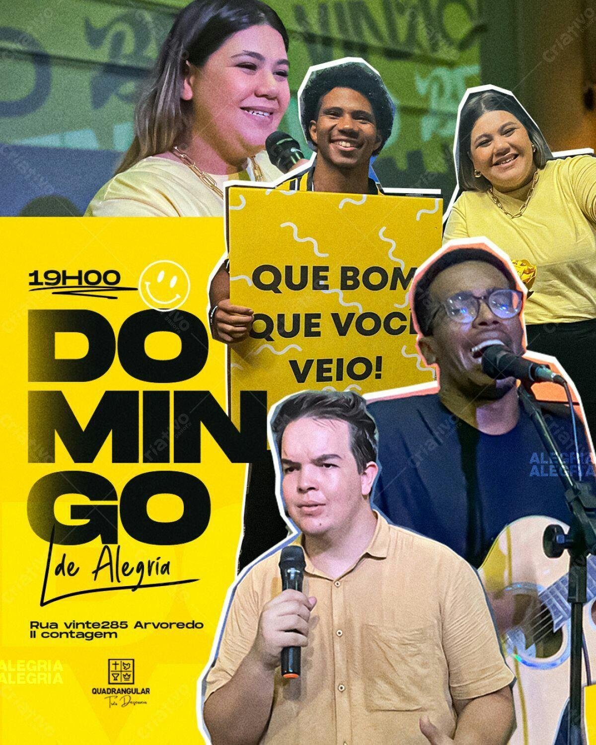 Flyer Domingo de Alegria PSD Editável