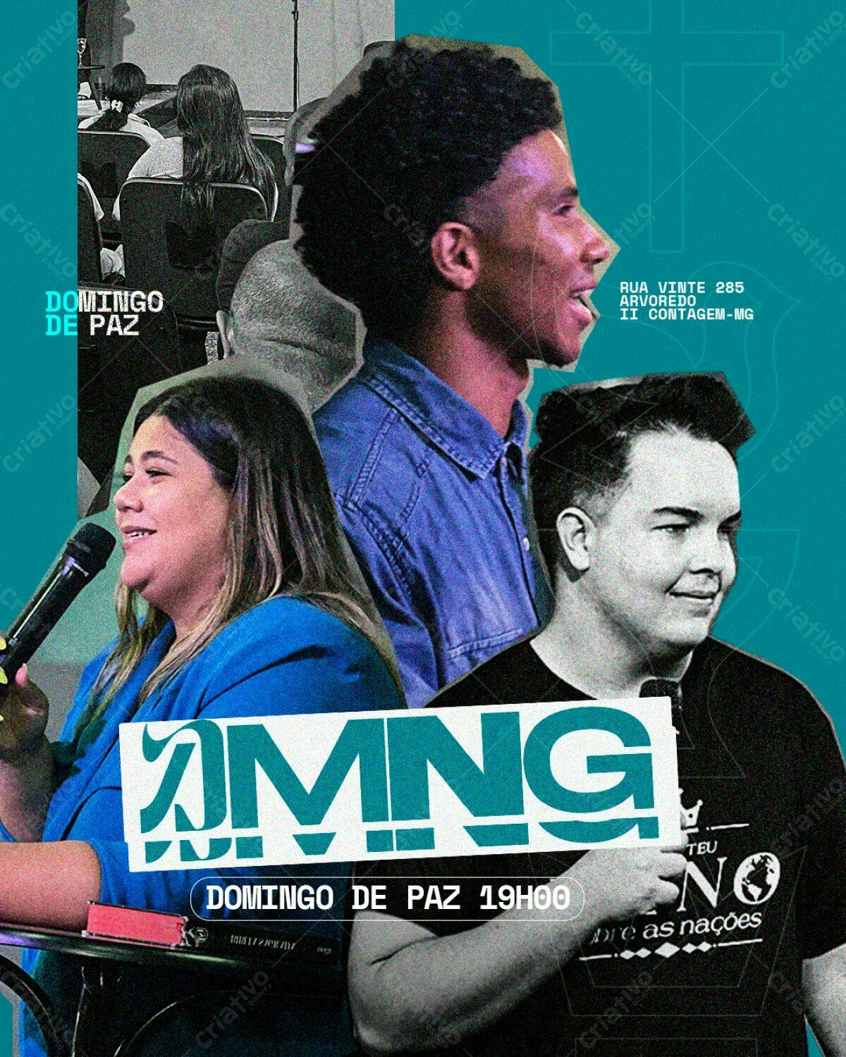 Flyer para Culto Domingo de Paz PSD Editável
