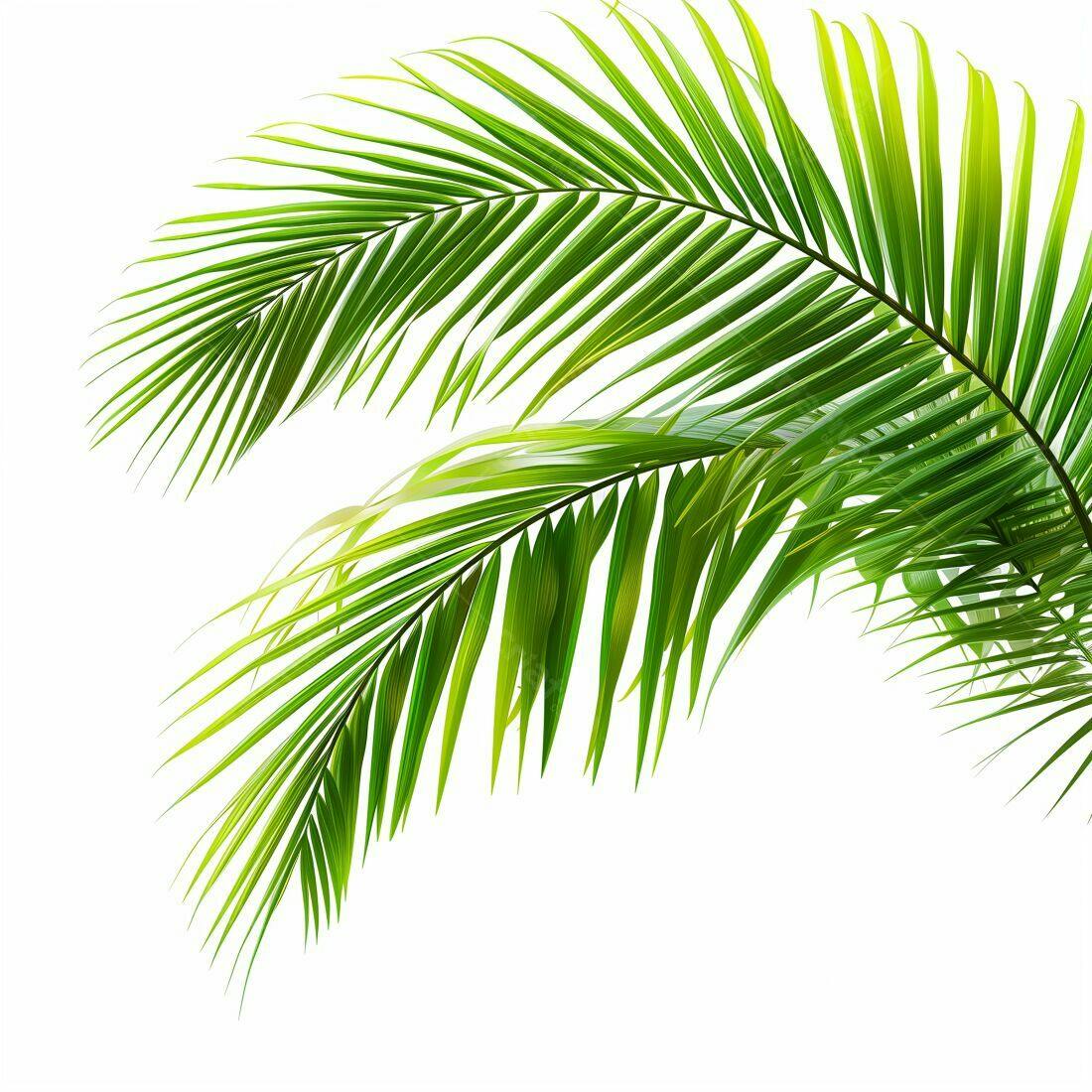 Folhas de Palmeira Tropicais fundo branco