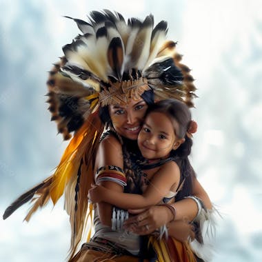 Mãe indigena com a sua filha | imagem