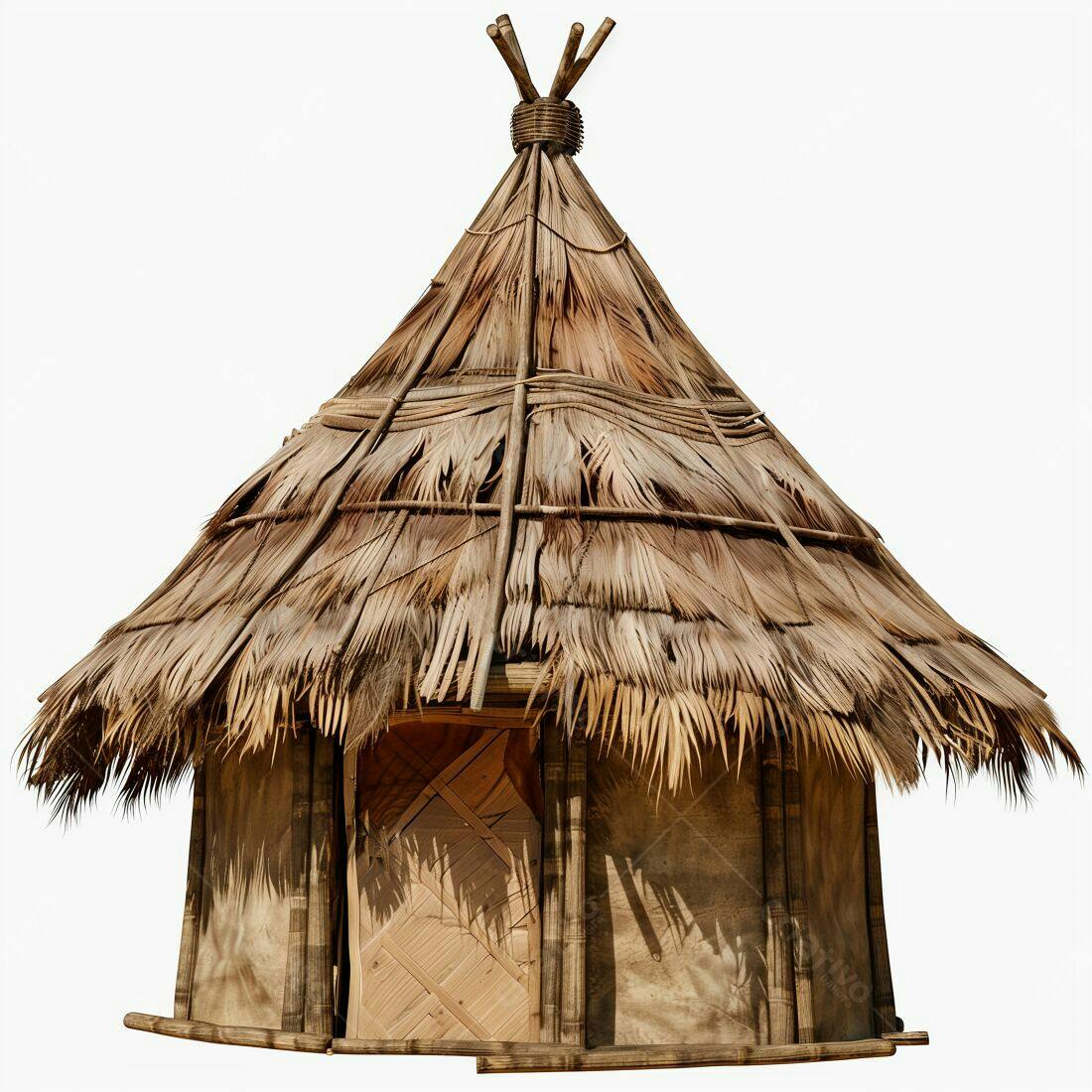 Cabana de palha tradicional africana