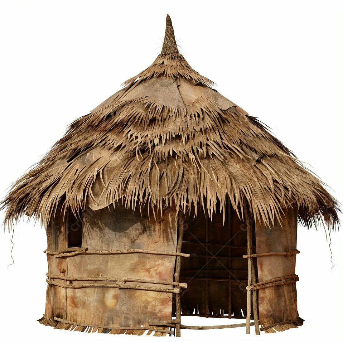 Cabana de palha africana rústica